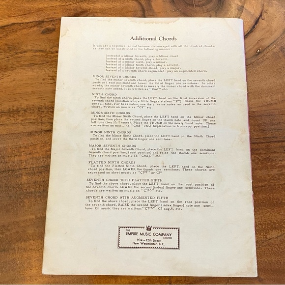 Old 1950s Vintage Piano Chords Playing Book- Vintage Music Book 36pg - Picture 3 of 14